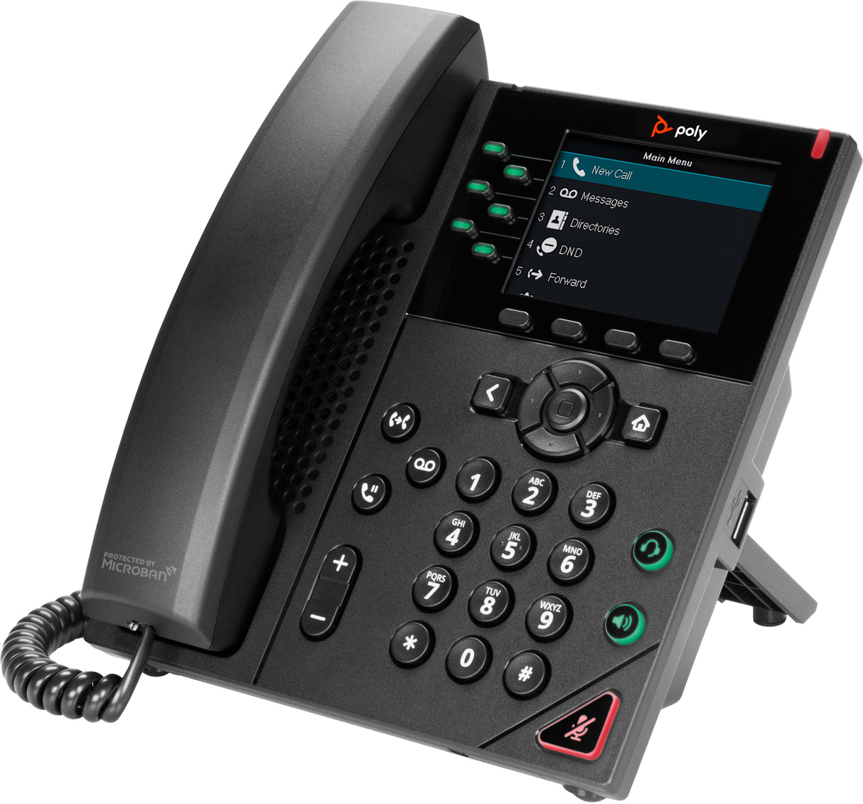 POLY VVX 350 6-Line IP Phone and PoE-enabled