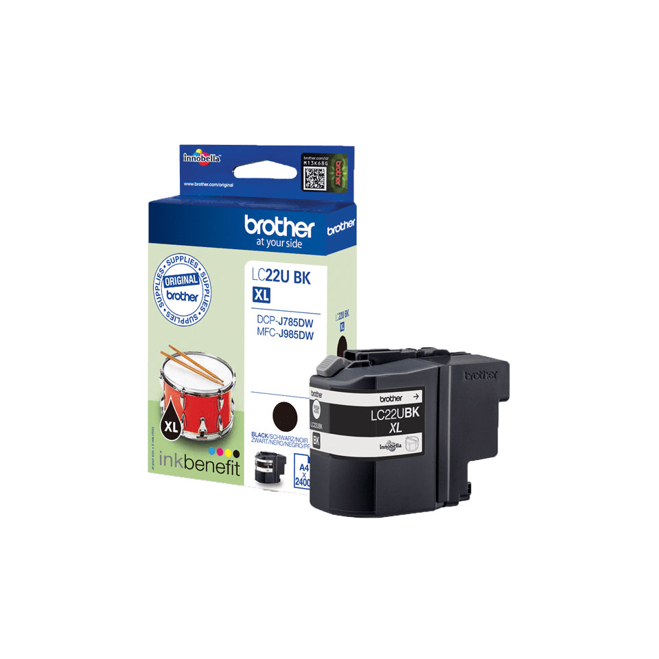 Brother LC-22UBK Ink cartridge black XL, 2.4K pages ISO/IEC 24711 for Brother DCP-J 785