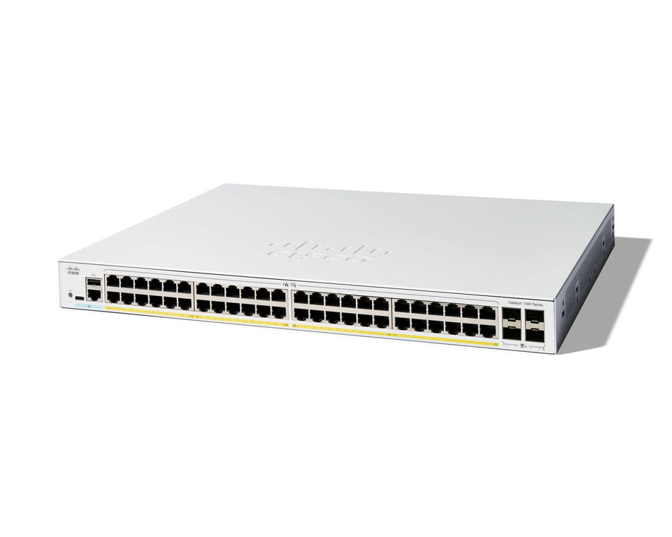 Cisco Catalyst 1300-48FP-4X Managed Switch, 48 Port GE, Full PoE, 4x10GE SFP+, Limited Lifetime Protection (C1300-48FP-4X)