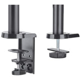 Manhattan TV & Monitor Mount, Desk, Full Motion (Gas Spring), 1 screen, Screen Sizes: 10-27", Black, Clamp or Grommet Assembly,VESA 75x75 to 100x100mm, Max 8kg, Lifetime Warranty