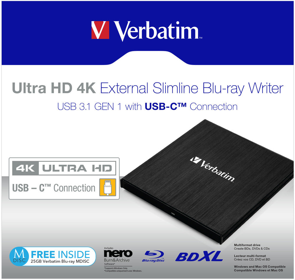 Verbatim 43888 optical disc drive Blu-Ray DVD Combo Black