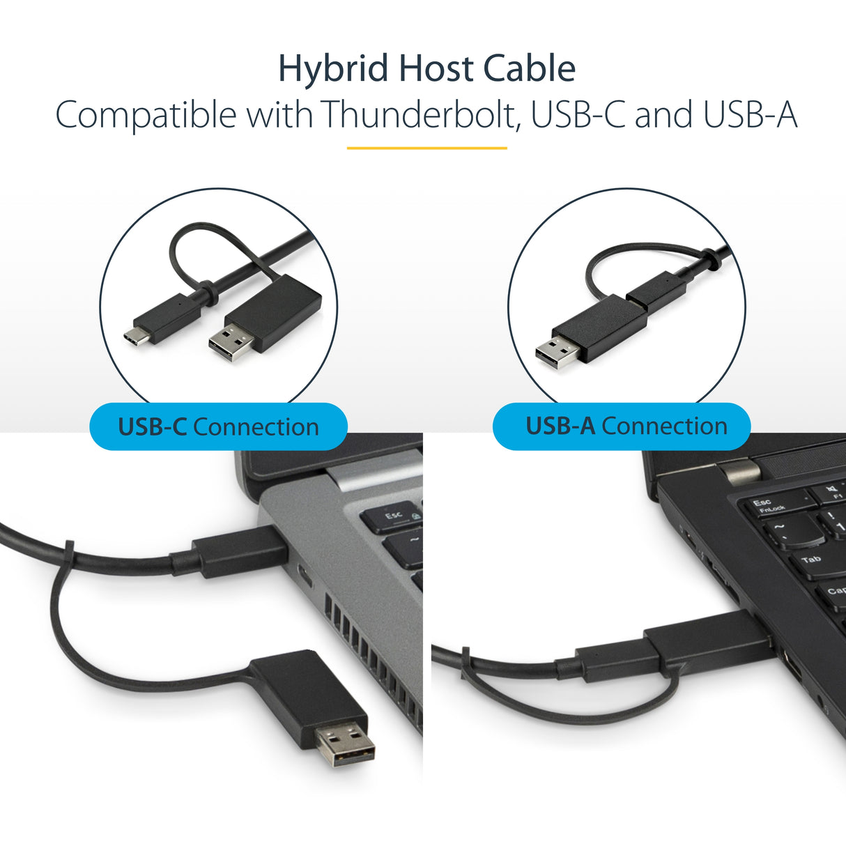 StarTech.com Universal Laptop Docking Station, Hybrid USB-C & USB-A Dock, Dual 4K DP & HDMI, 100W PD, Mac / Windows / Chrome OS, 4x USB 5Gbps Hub, GbE