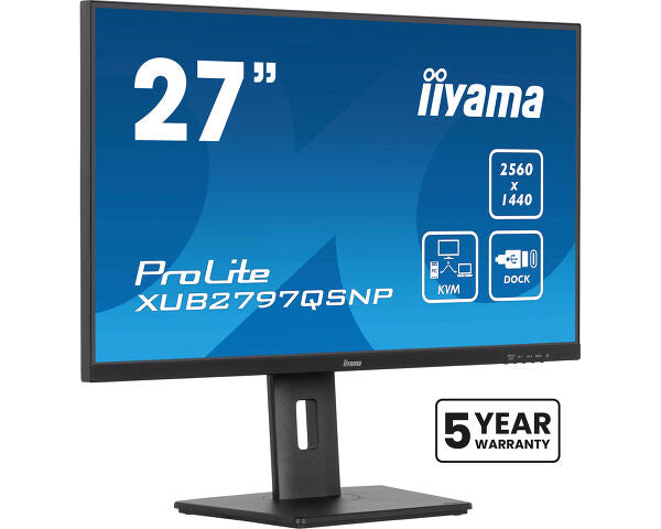 iiyama ProLite XUB2797QSNP-B1 computer monitor 68.6 cm (27") 2560 x 1440 pixels Wide Quad HD LED Black