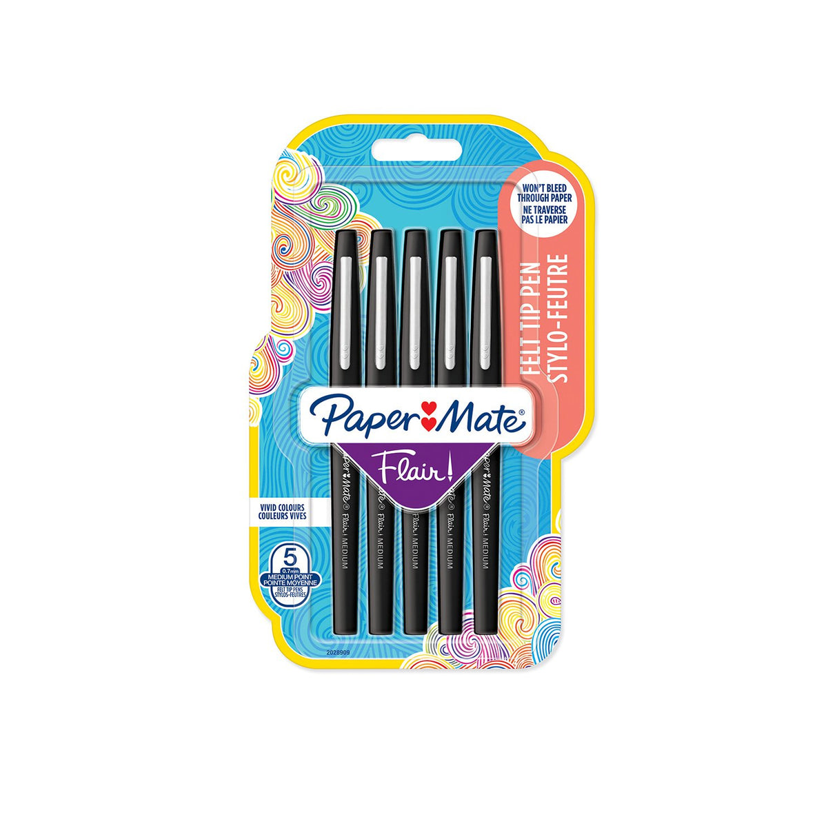 Papermate Flair Original felt pen Medium Black 5 pc(s)