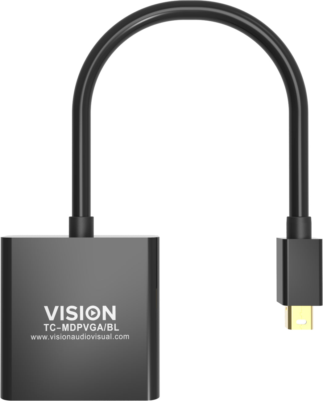 Vision TC-MDPVGA/BL video cable adapter Mini DisplayPort VGA (D-Sub) Black