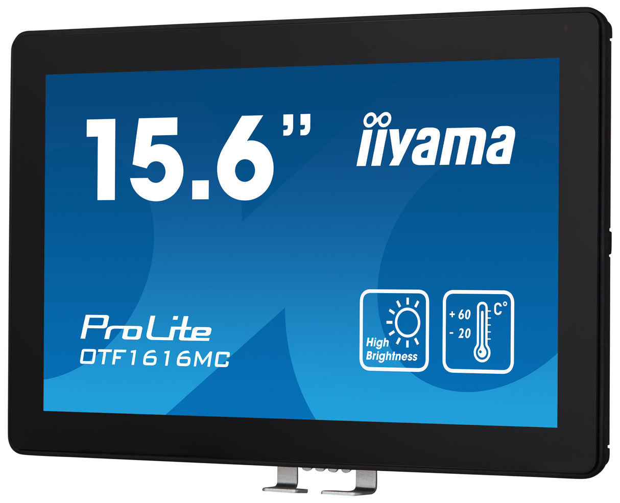 iiyama OTF1616MC-B1 Signage Display Digital signage flat panel 39.6 cm (15.6") LCD 1100 cd/m² Full HD Black Touchscreen