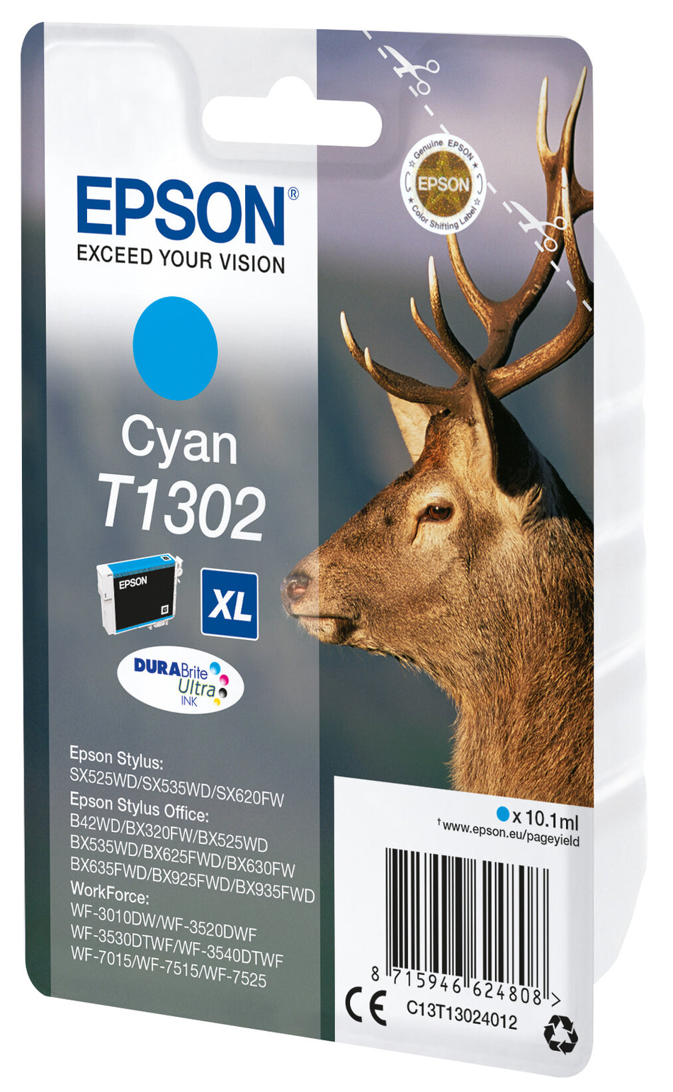 Epson Stag Singlepack Cyan T1302 DURABrite Ultra Ink