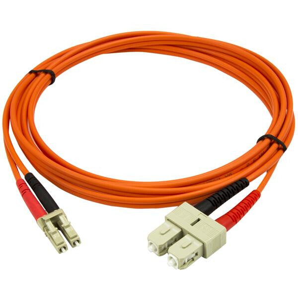 StarTech.com 2m Fiber Optic Cable - Multimode Duplex 50/125 - LSZH Fiber Jumper Cord - LC/SC