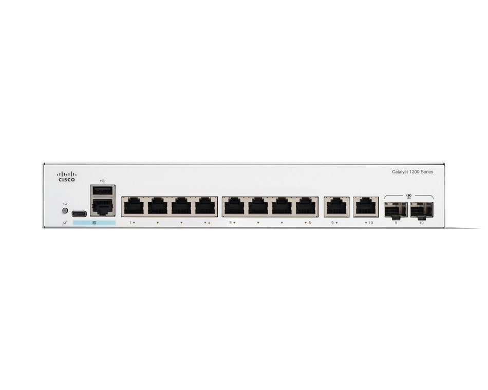 Cisco Catalyst 1200-8T-E-2G Smart Switch, 8 Port GE, Ext PS, 2x1GE Combo, Limited Lifetime Protection (C1200-8T-E-2G)