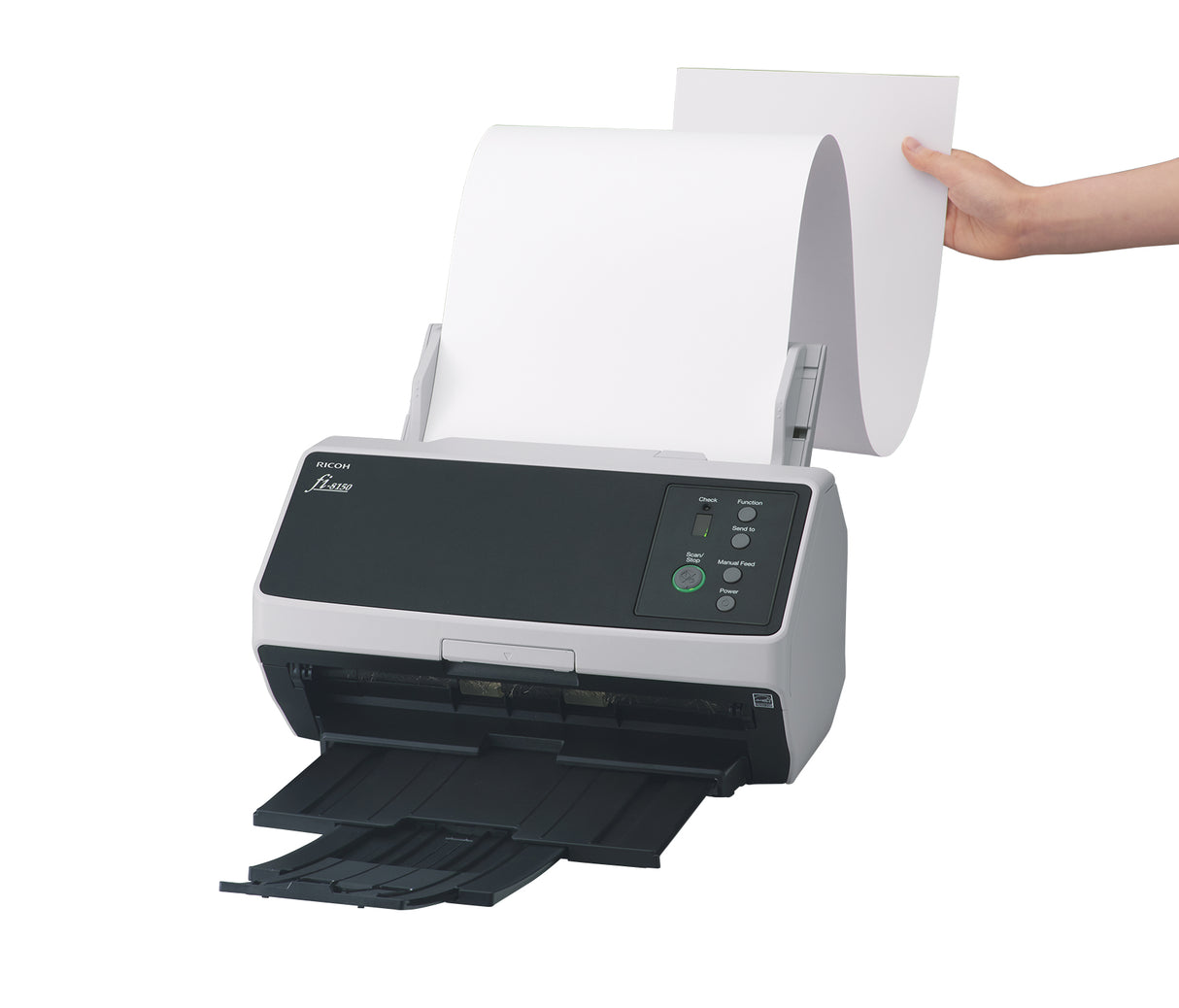 Ricoh FI-8150 ADF + Manual feed scanner 600 x 600 DPI A4 Black, Grey