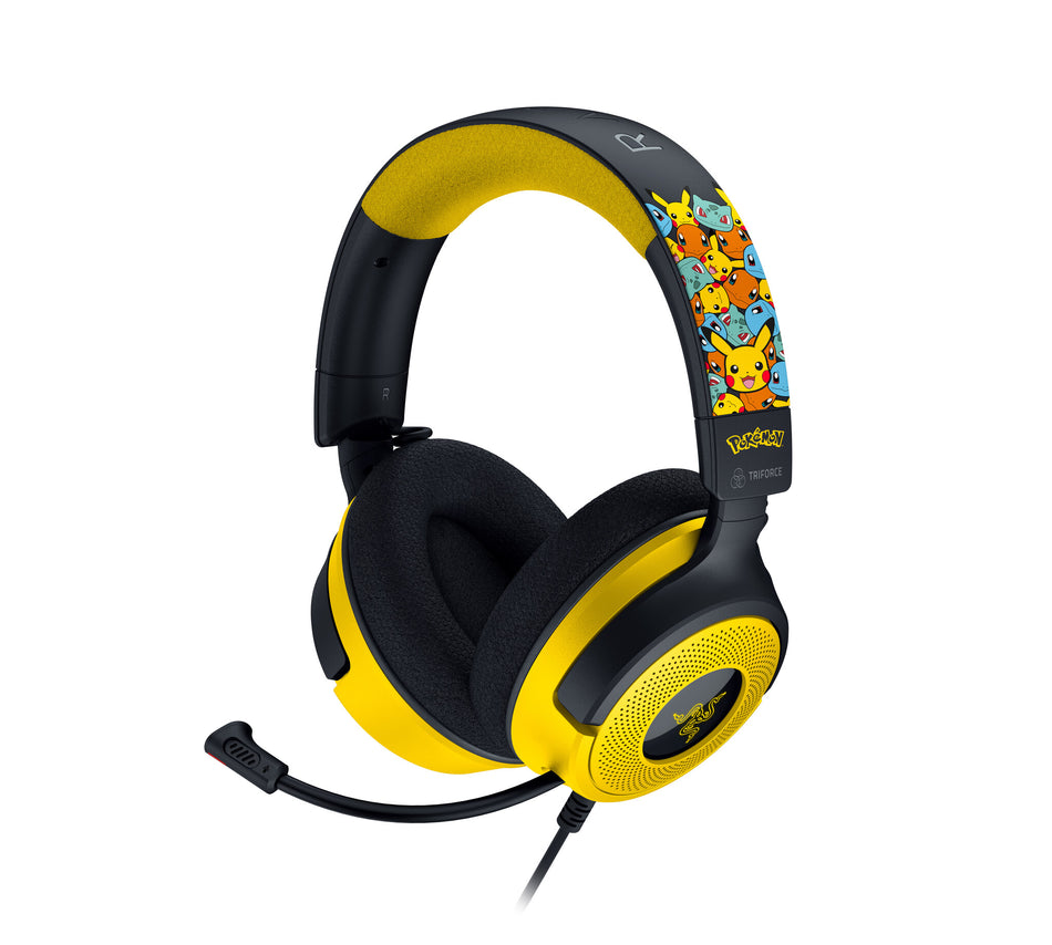 Razer Kraken V4 X Pokemon Headset Wired Head-band Gaming USB Type-C / USB Type-A Black, Yellow