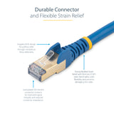 StarTech.com 1m CAT6a Ethernet Cable - 10 Gigabit Shielded Snagless RJ45 100W PoE Patch Cord - 10GbE STP Network Cable w/Strain Relief - Blue Fluke Tested/Wiring is UL Certified/TIA