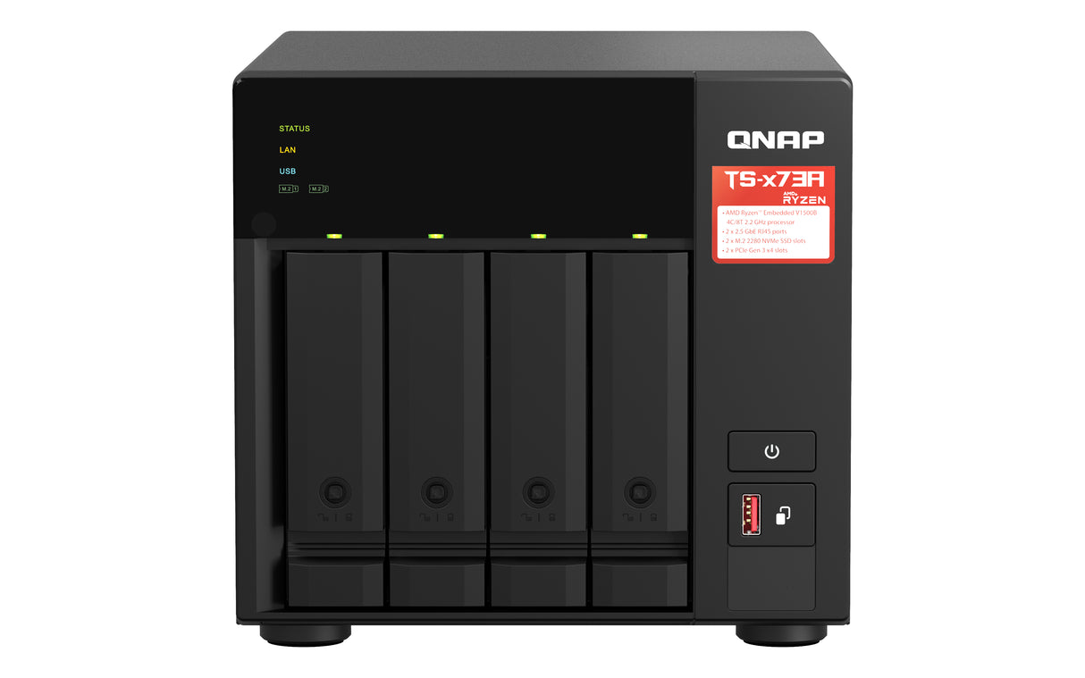 QNAP TS-473A NAS Tower Ethernet LAN Black V1500B