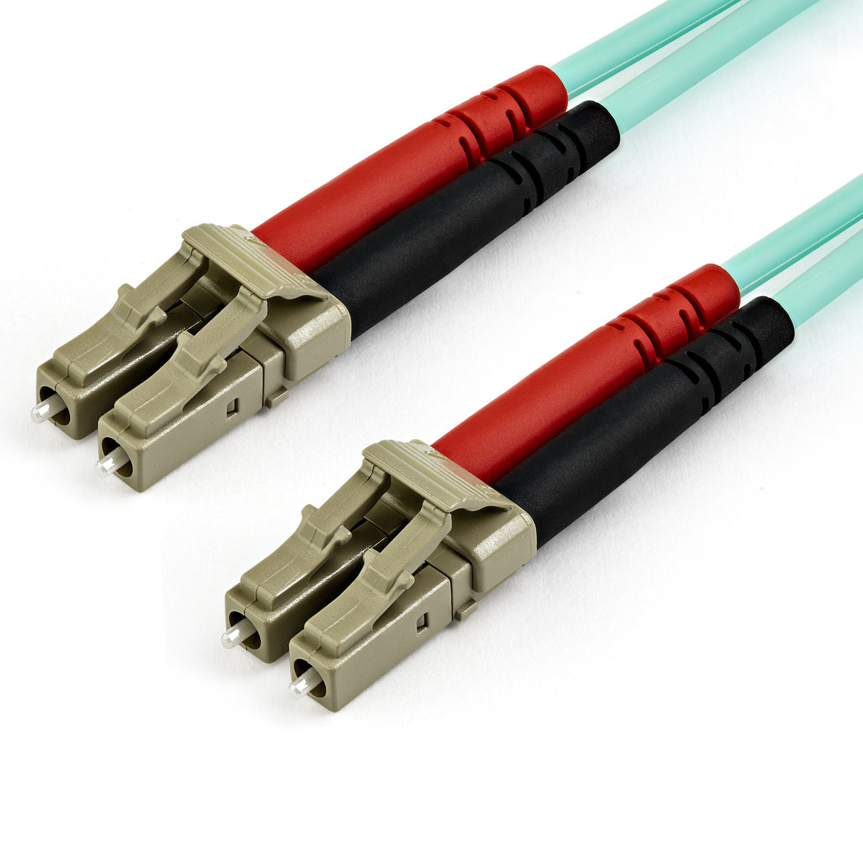 StarTech.com 15m (50ft) LC/UPC to LC/UPC OM3 Multimode Fiber Optic Cable, Full Duplex 50/125µm Zipcord Fiber Cable, 100G, Low Insertion Loss, LSZH Fiber Jumper Cord