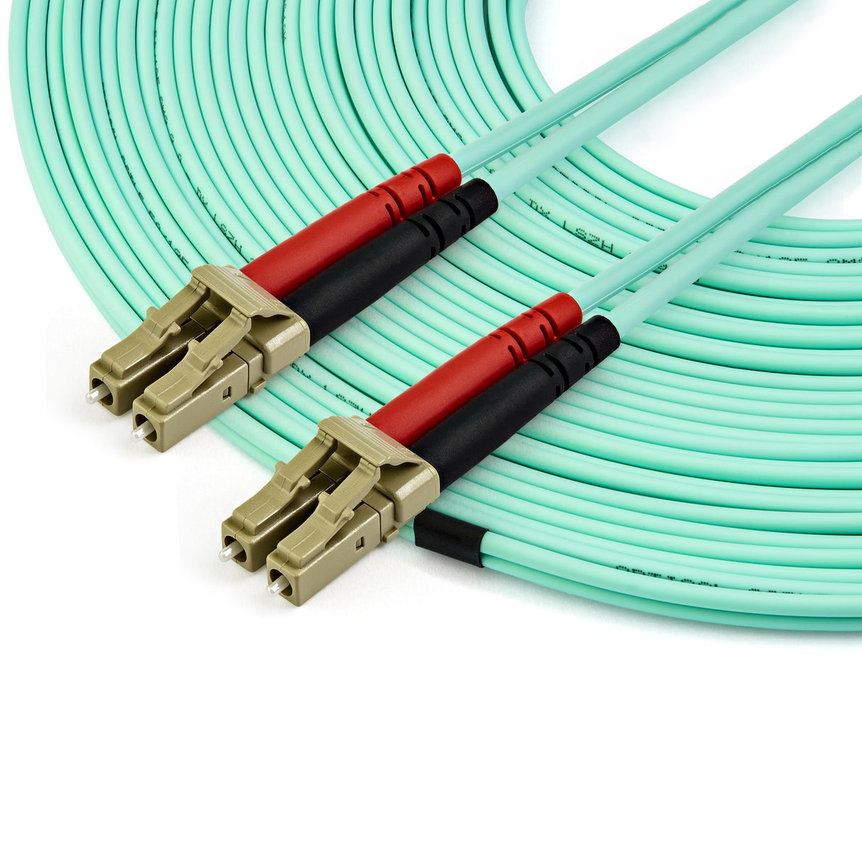 StarTech.com 15m (50ft) LC/UPC to LC/UPC OM3 Multimode Fiber Optic Cable, Full Duplex 50/125µm Zipcord Fiber Cable, 100G, Low Insertion Loss, LSZH Fiber Jumper Cord