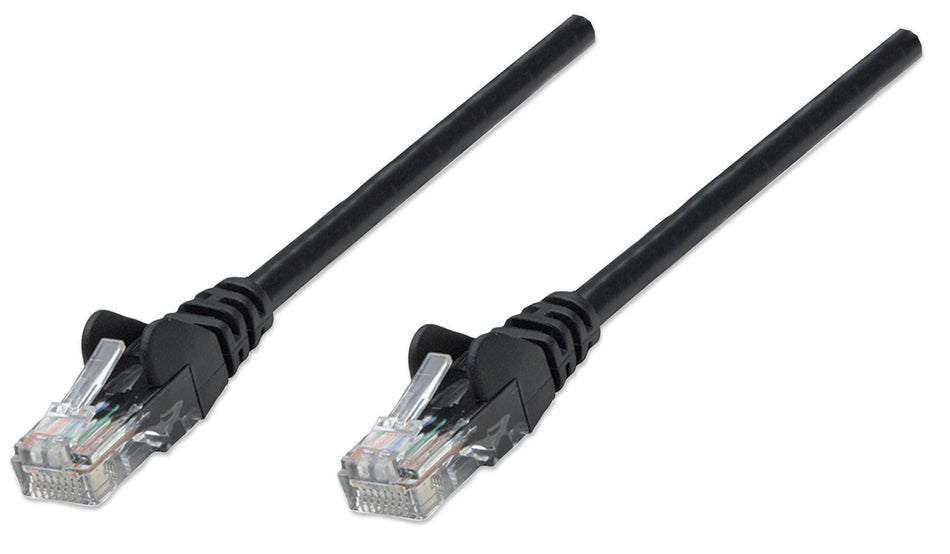 Intellinet Network Patch Cable, Cat5e, 1.5m, Black, CCA, U/UTP, PVC, RJ45, Gold Plated Contacts, Snagless, Booted, Lifetime Warranty