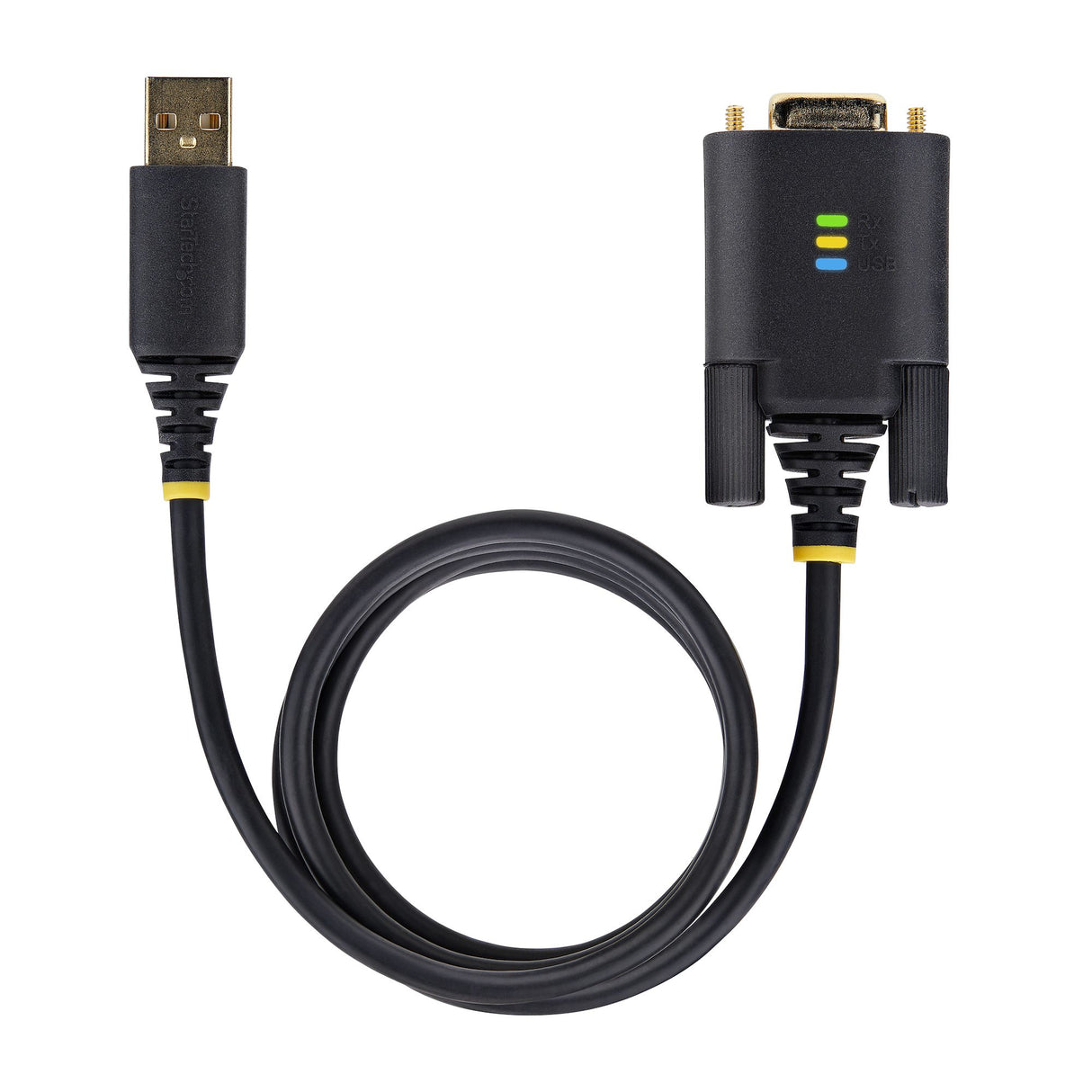 StarTech.com 10ft (3m) USB to Serial Adapter Cable, COM Retention, Interchangeable Screws/Nuts, USB-A to DB9 RS232, FTDI IC, ESD Protection, Windows/macOS/Linux