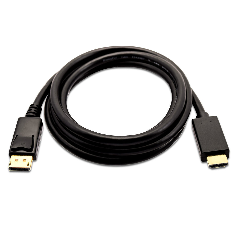 V7 Black Video Cable DisplayPort Male to HDMI Male 2m 6.6ft