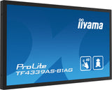 iiyama TF4339AS-B1AG Signage Display Digital signage flat panel 108 cm (42.5") LED 500 cd/m² 2.4K Ultra HD Black Touchscreen Built-in processor Android 24/7