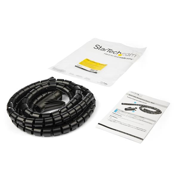 StarTech.com 2.5 m (8.2 ft.) Cable-Management Sleeve - Spiral - 25 mm (1 in.) Diameter