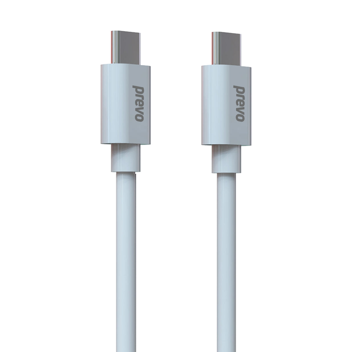 PREVO USB 2.0 60W C to C PVC cable, 20V/3A, 480Mbps, Injection moulding + PVC, White, Superior Design & Perfornance, Retail Box Packaging USB cable USB C