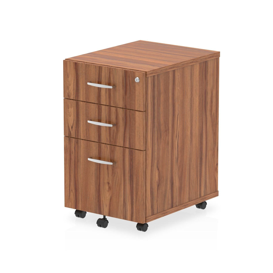 Dynamic I001651 office drawer unit Walnut Melamine Faced Chipboard (MFC)