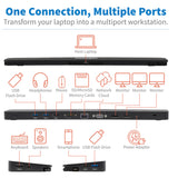 Tripp Lite U442-DOCK7D-B USB-C Dock, Triple Display - 4K HDMI & DP, VGA, USB 3.x (5Gbps) and USB 2.0 Hub Ports, GbE, 100W PD Charging