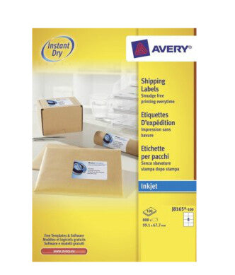 Avery J8165-100 addressing label Self-adhesive label White