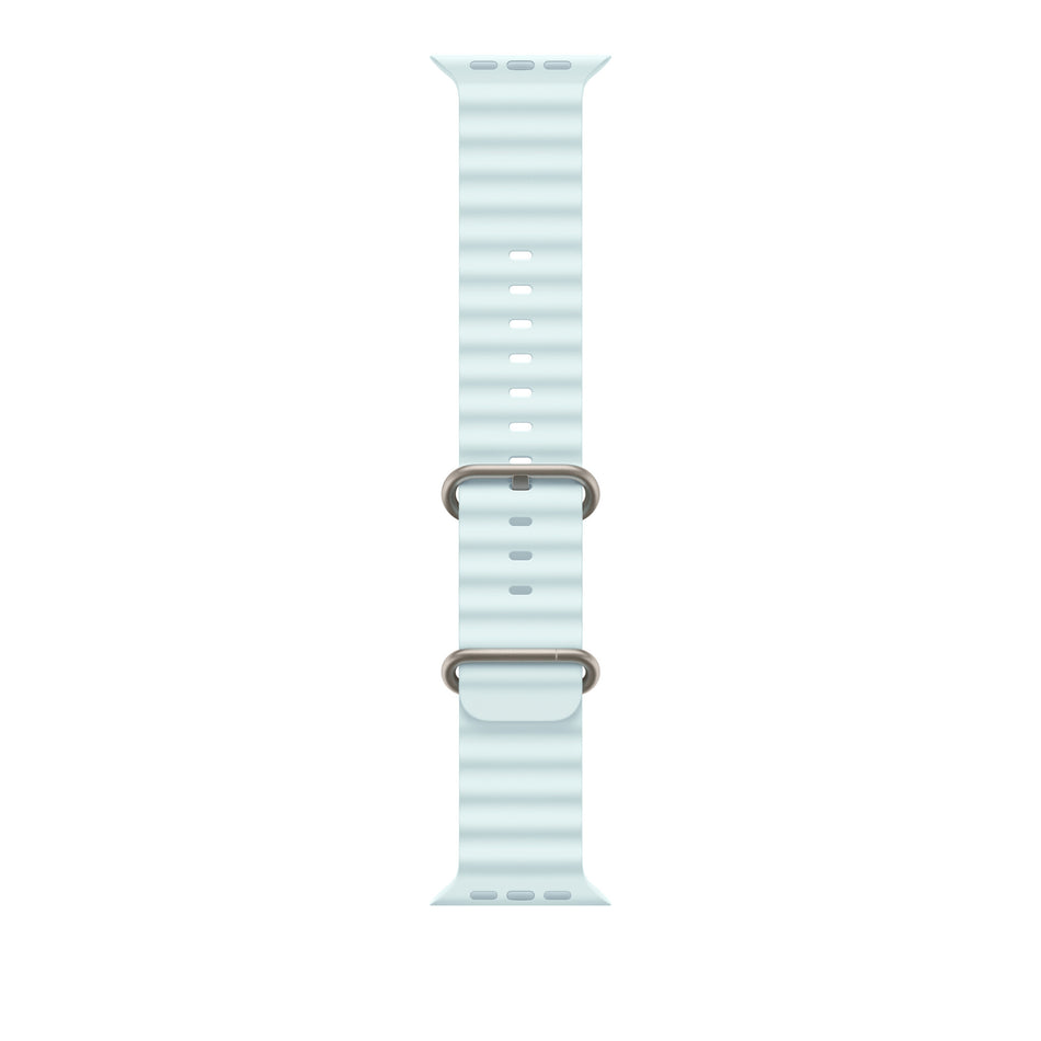 Apple 49mm Ice Blue Ocean Band - Natural Titanium Finish