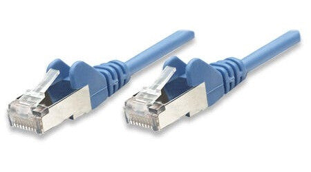 Intellinet Network Patch Cable, Cat5e, 15m, Blue, CCA, SF/UTP, PVC, RJ45, Gold Plated Contacts, Snagless, Booted, Lifetime Warranty