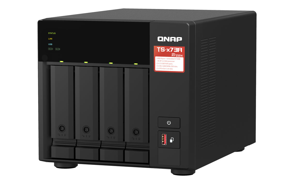 QNAP TS-473A NAS Tower Ethernet LAN Black V1500B