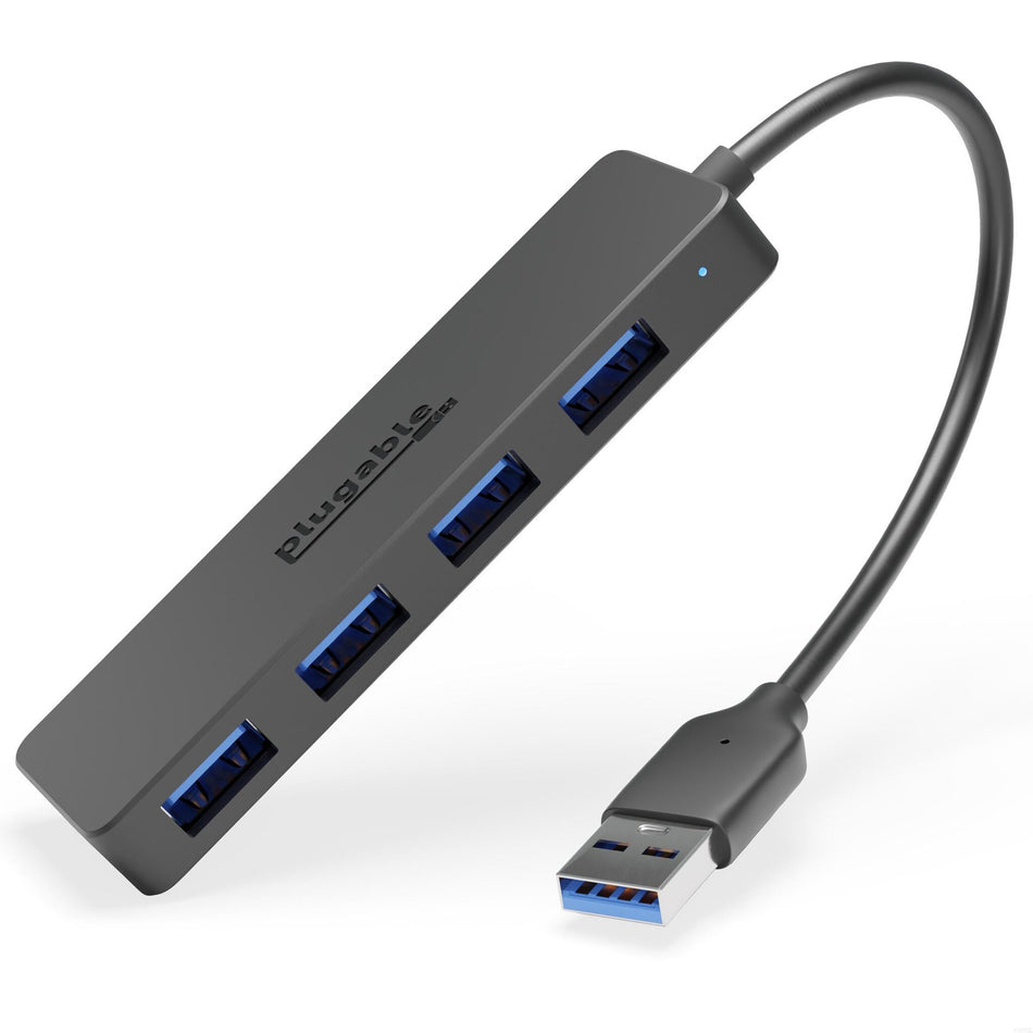 Plugable Technologies 4 Port USB Hub 3.0, USB Splitter for Laptop, Compatible with Windows, Surface Pro, PC, Chromebook, Linux, Android, Charging Not Supported