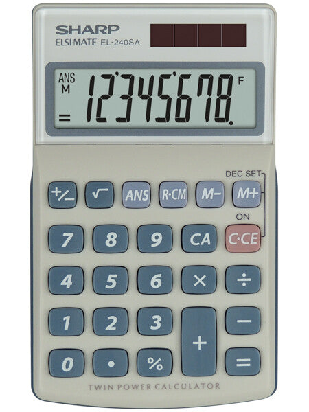 Sharp EL-240SA calculator Pocket Basic Blue, Grey