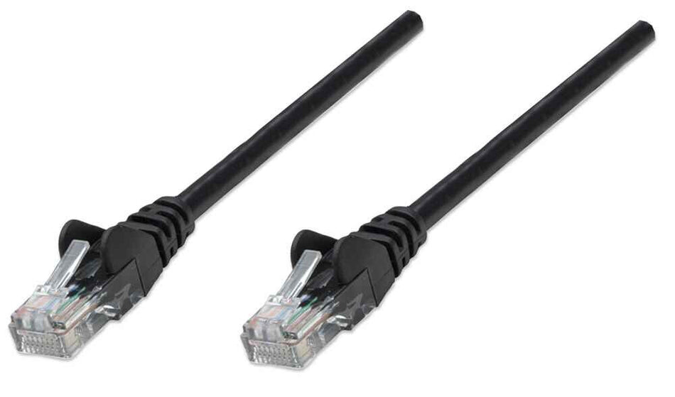 Intellinet Network Patch Cable, Cat5e, 2m, Black, CCA, U/UTP, PVC, RJ45, Gold Plated Contacts, Snagless, Booted, Lifetime Warranty