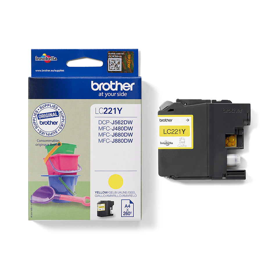 Brother LC-221Y Ink cartridge yellow, 260 pages ISO/IEC 24711 3,9ml for Brother DCP-J 562