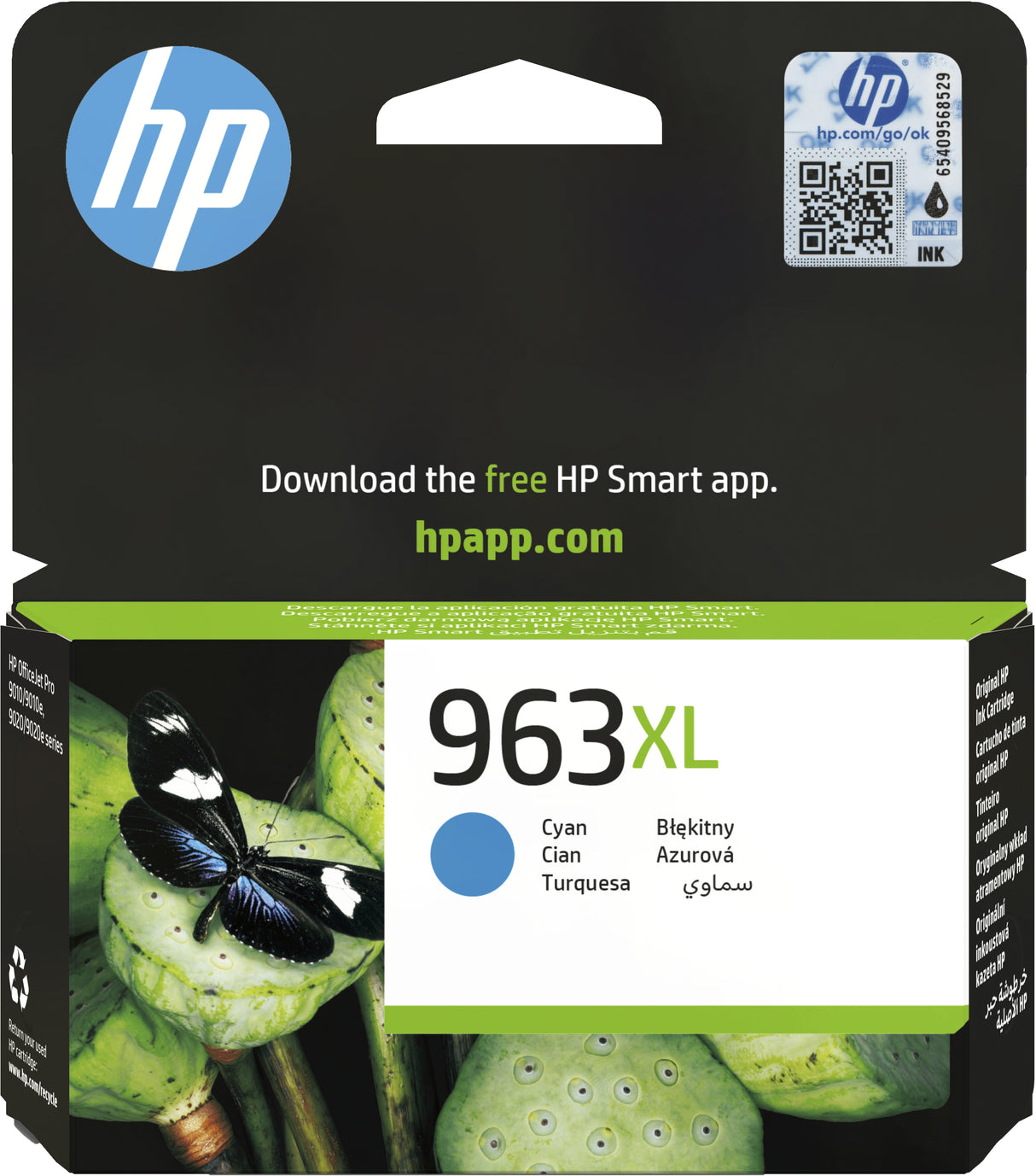 HP 3JA27AE/963XL Ink cartridge cyan high-capacity, 1.6K pages 22.77ml for HP OJ Pro 9010/e/9020/9020 e