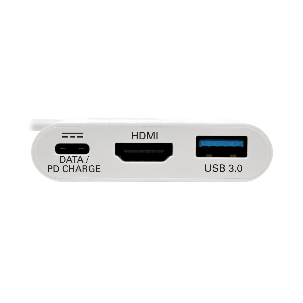 Tripp Lite U444-06N-H4U-C USB-C to HDMI 4K Adapter with USB 3.x (5Gbps) Hub Ports and 60W PD Charging, HDCP, White