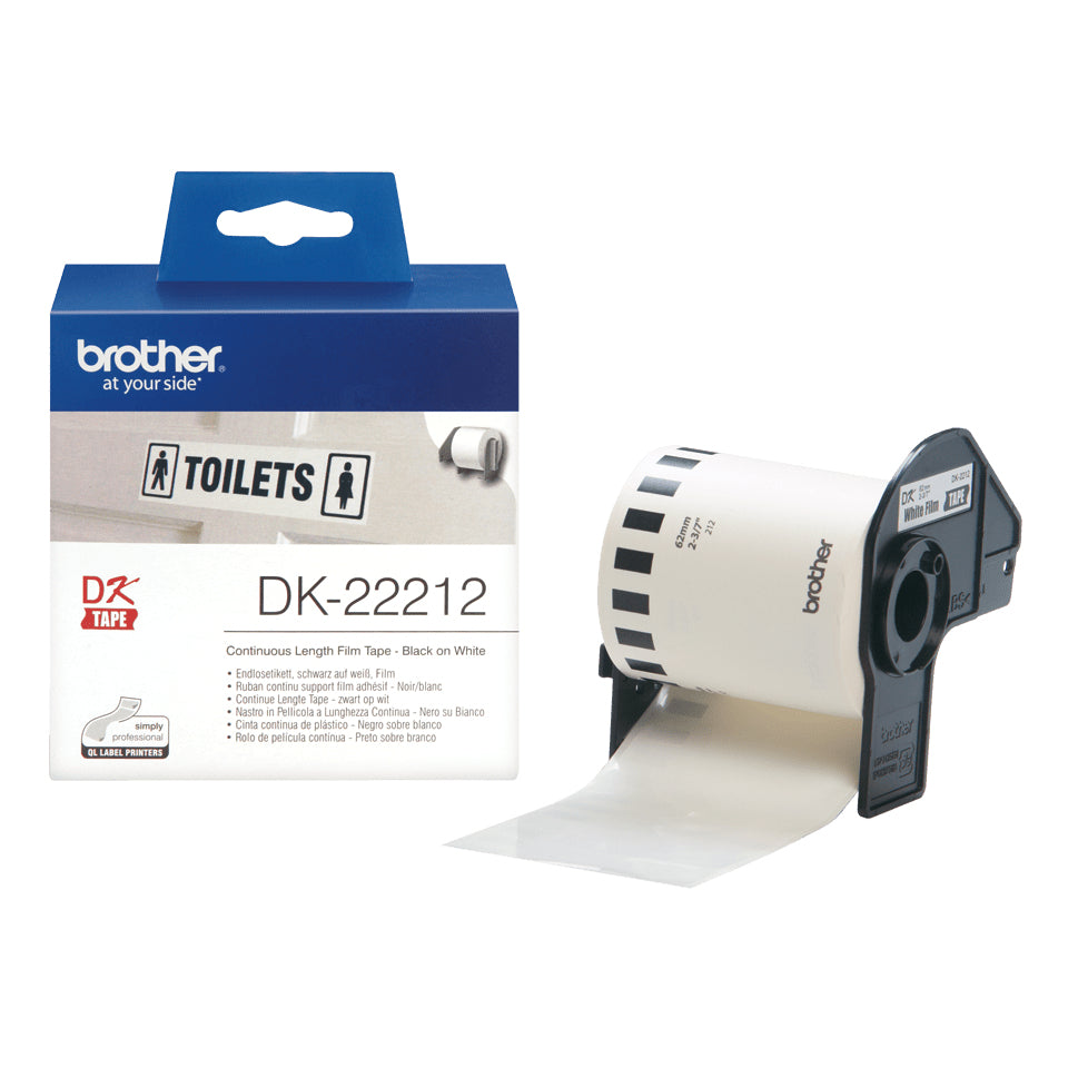 Brother DK-22212 DirectLabel Etikettes white Film 62mm x 15,24m for Brother P-Touch QL/700/800/QL 12-102mm/QL 12-103.6mm