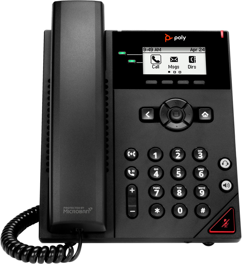 POLY VVX 150 2-Line IP Phone and PoE-enabled