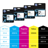 HP 3ED70A/712 Ink cartridge black 38ml for HP DesignJet T 200