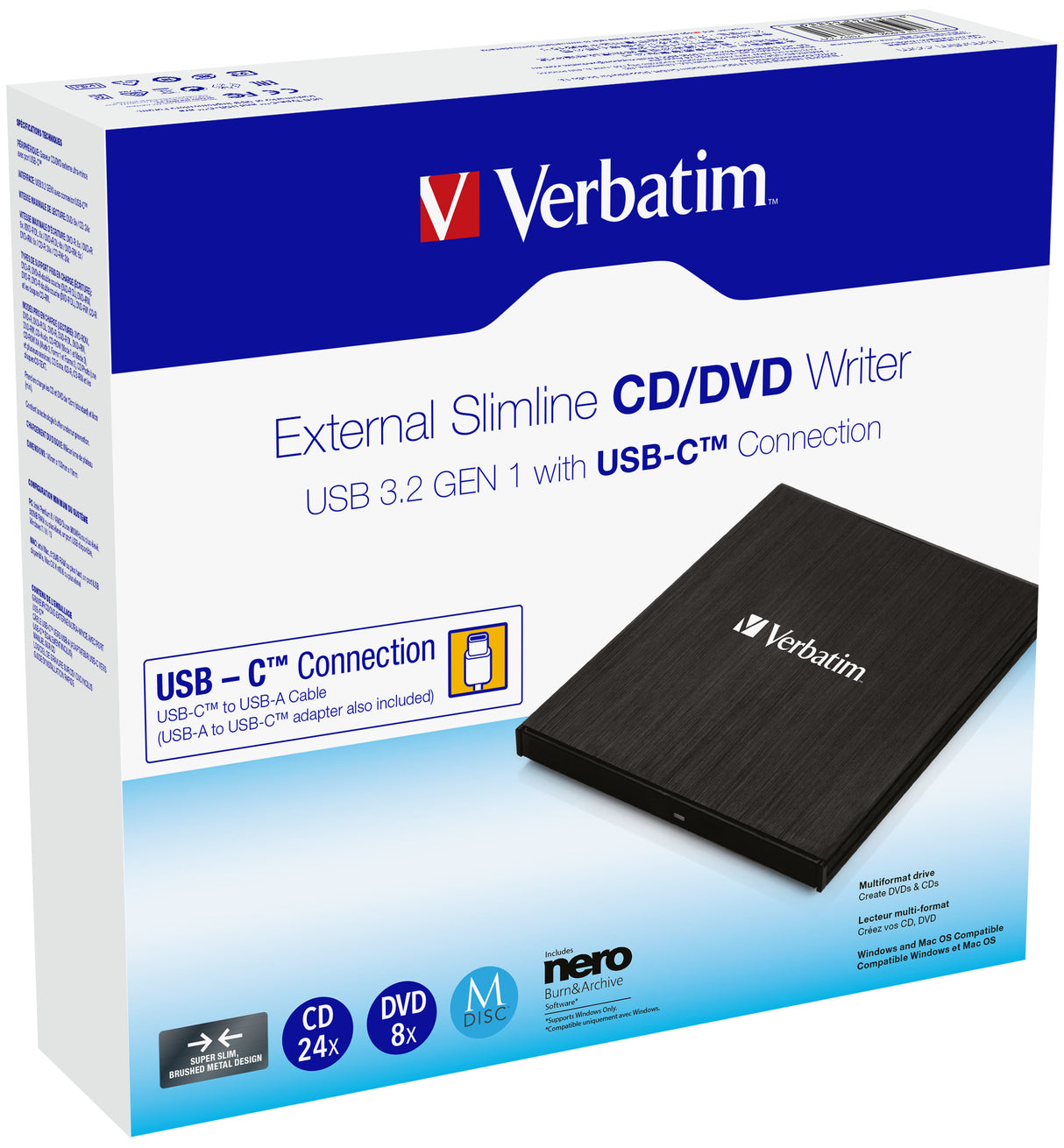 Verbatim 43886 optical disc drive DVD±RW Black