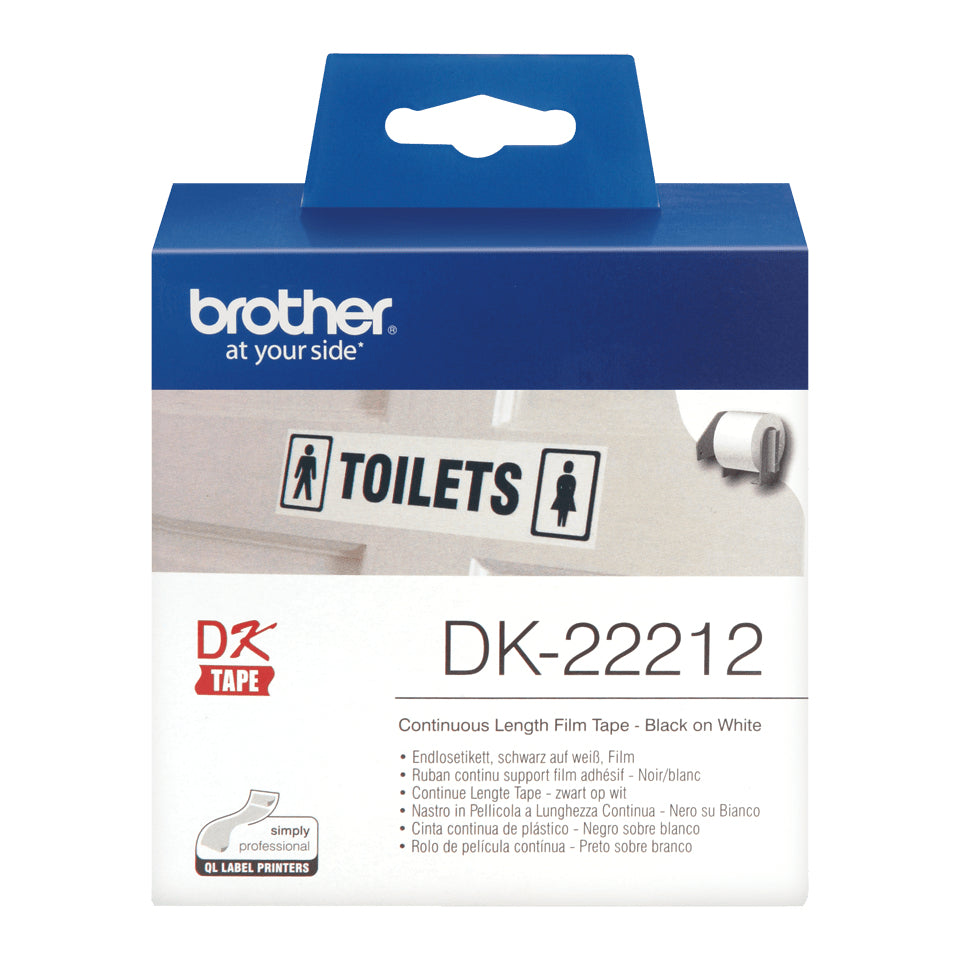 Brother DK-22212 DirectLabel Etikettes white Film 62mm x 15,24m for Brother P-Touch QL/700/800/QL 12-102mm/QL 12-103.6mm