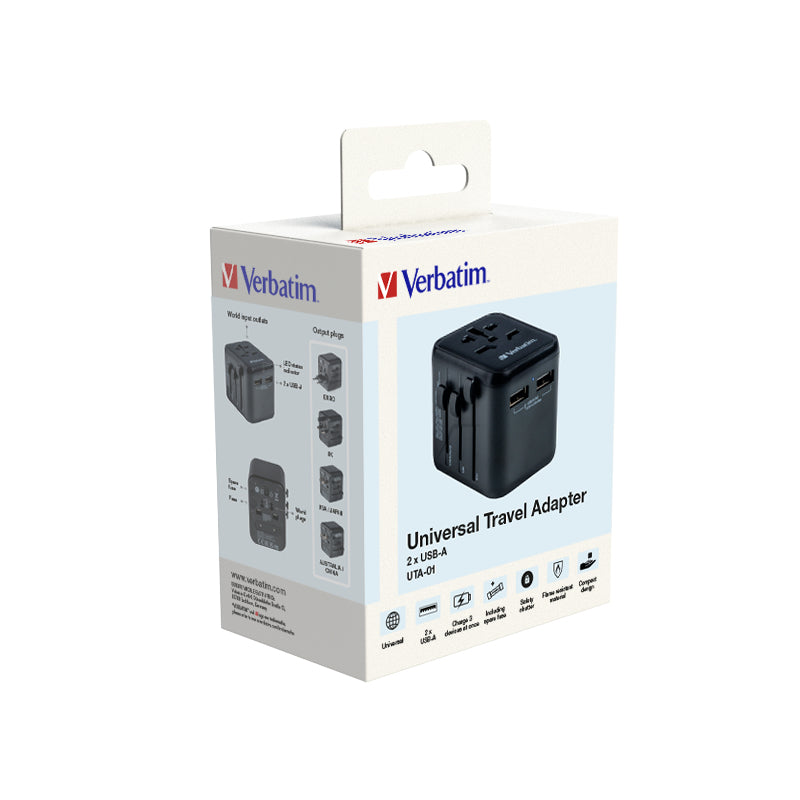 Verbatim 49543 power plug adapter Universal Black