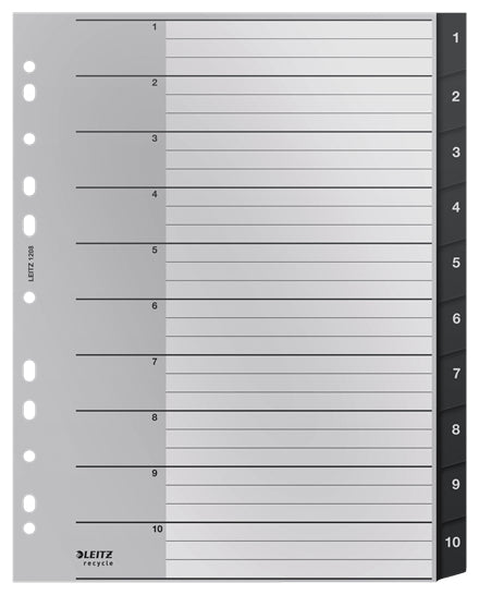 Leitz 12080000 tab index Blank tab index Polypropylene (PP) Black, White