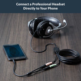 StarTech.com Headset adapter for headsets with separate headphone / microphone plugs - 3.5mm 4 position to 2x 3 position 3.5mm M/F