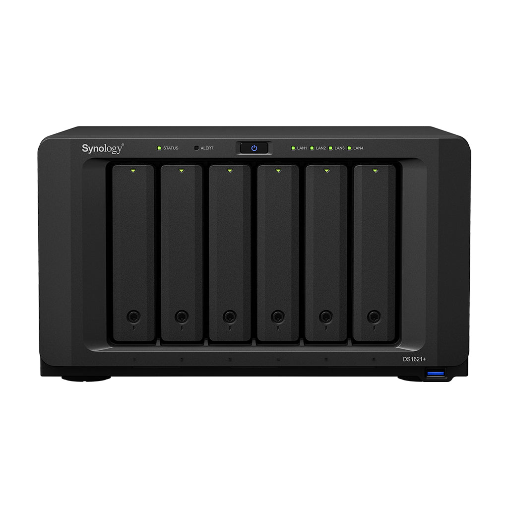 Synology DiskStation DS1621+ NAS Desktop Ryzen Embedded V1500B 4 GB DDR4 48 TB HDD DiskStation Manager Black