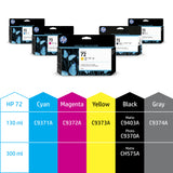 HP C9371A/72 Ink cartridge cyan 130ml for HP DesignJet T 1100/1200/1300/620