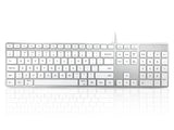 Accuratus 301 Mac keyboard Universal USB QWERTY UK English Silver, White