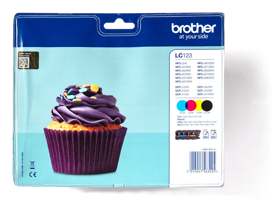 Brother LC-123VALBP ink cartridge 4 pc(s) Original Black, Cyan, Magenta, Yellow