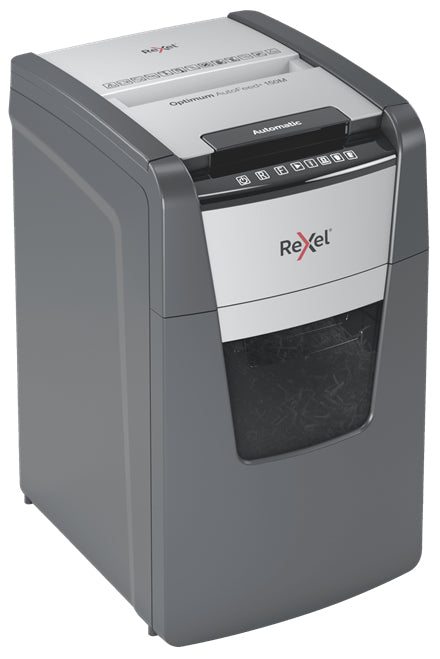 Rexel Optimum AutoFeed+ 150M paper shredder Micro-cut shredding 55 dB 22 cm Black, Silver